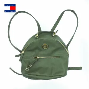 Tommy Hilfiger Women Elegant Olive Green Leather Backpack 