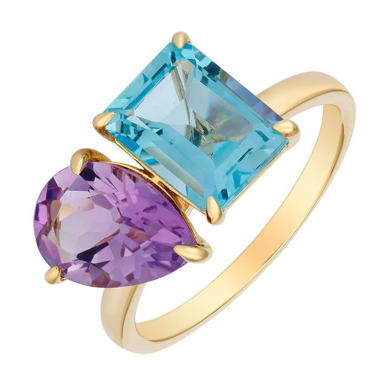 Two Stone Semi Precious Ring