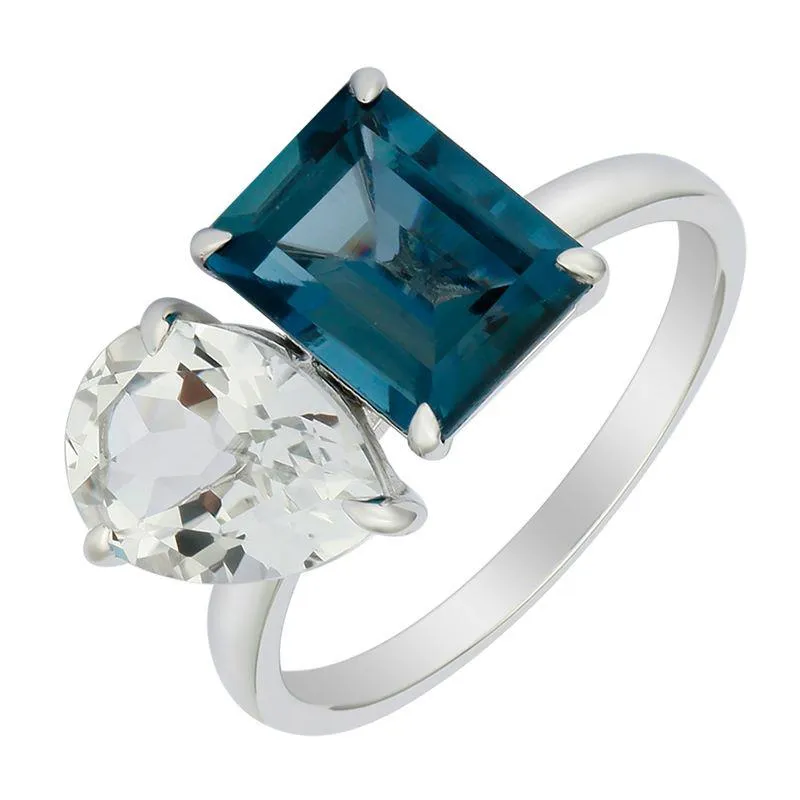 Two Stone Semi Precious Ring