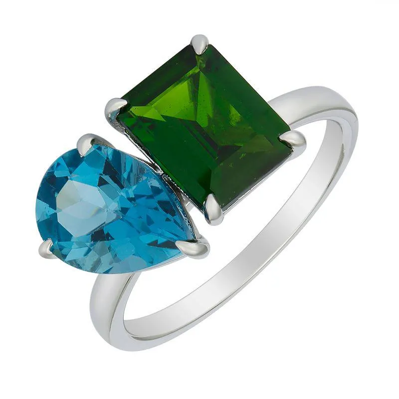 Two Stone Semi Precious Ring