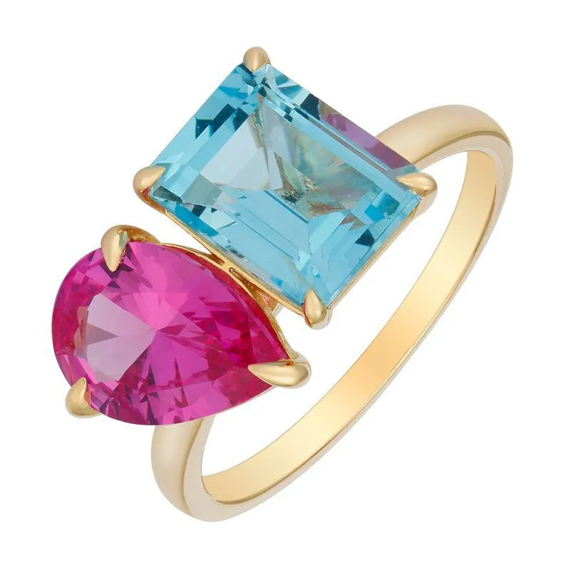 Two Stone Semi Precious Ring