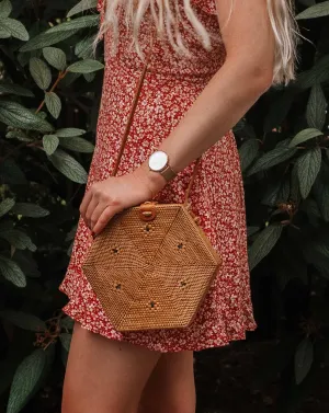 Vegan Hexagon Rattan Bag