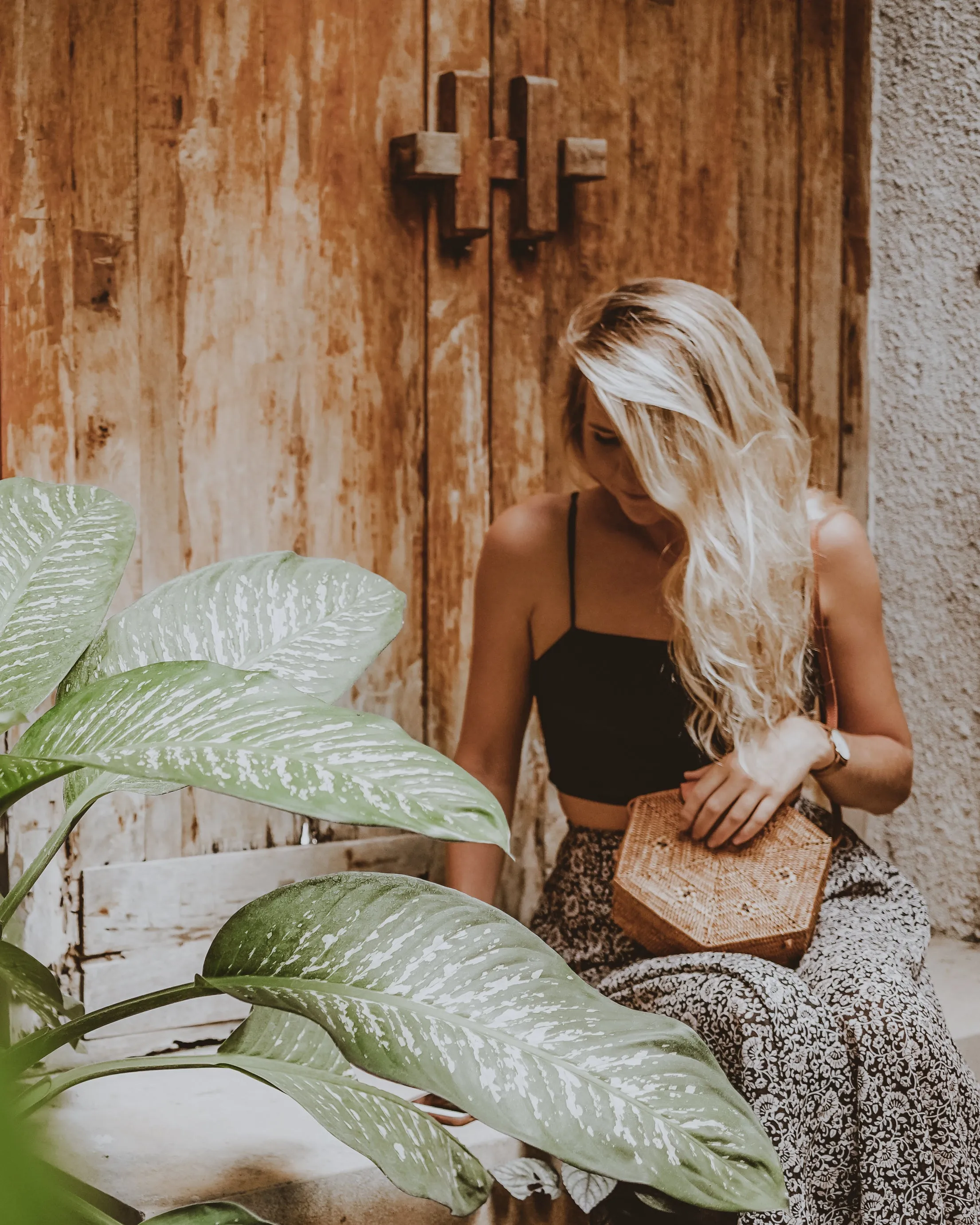 Vegan Hexagon Rattan Bag
