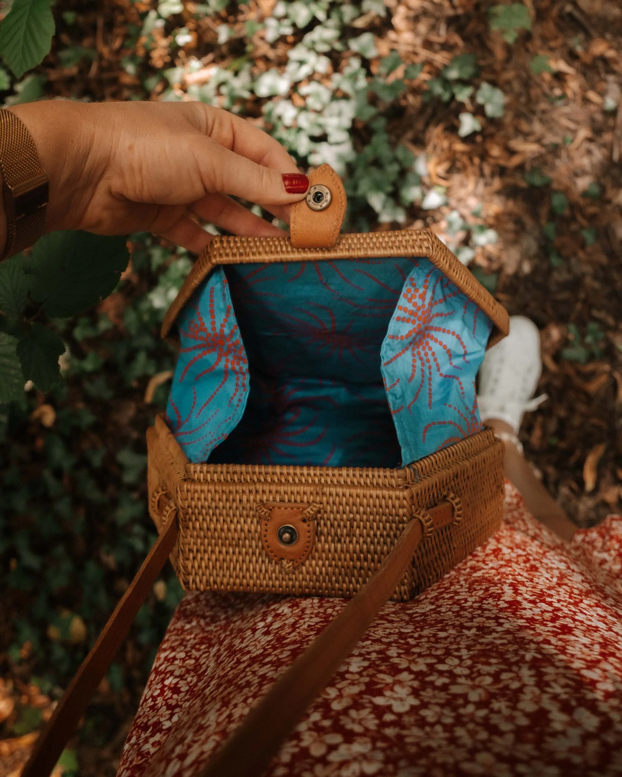 Vegan Hexagon Rattan Bag