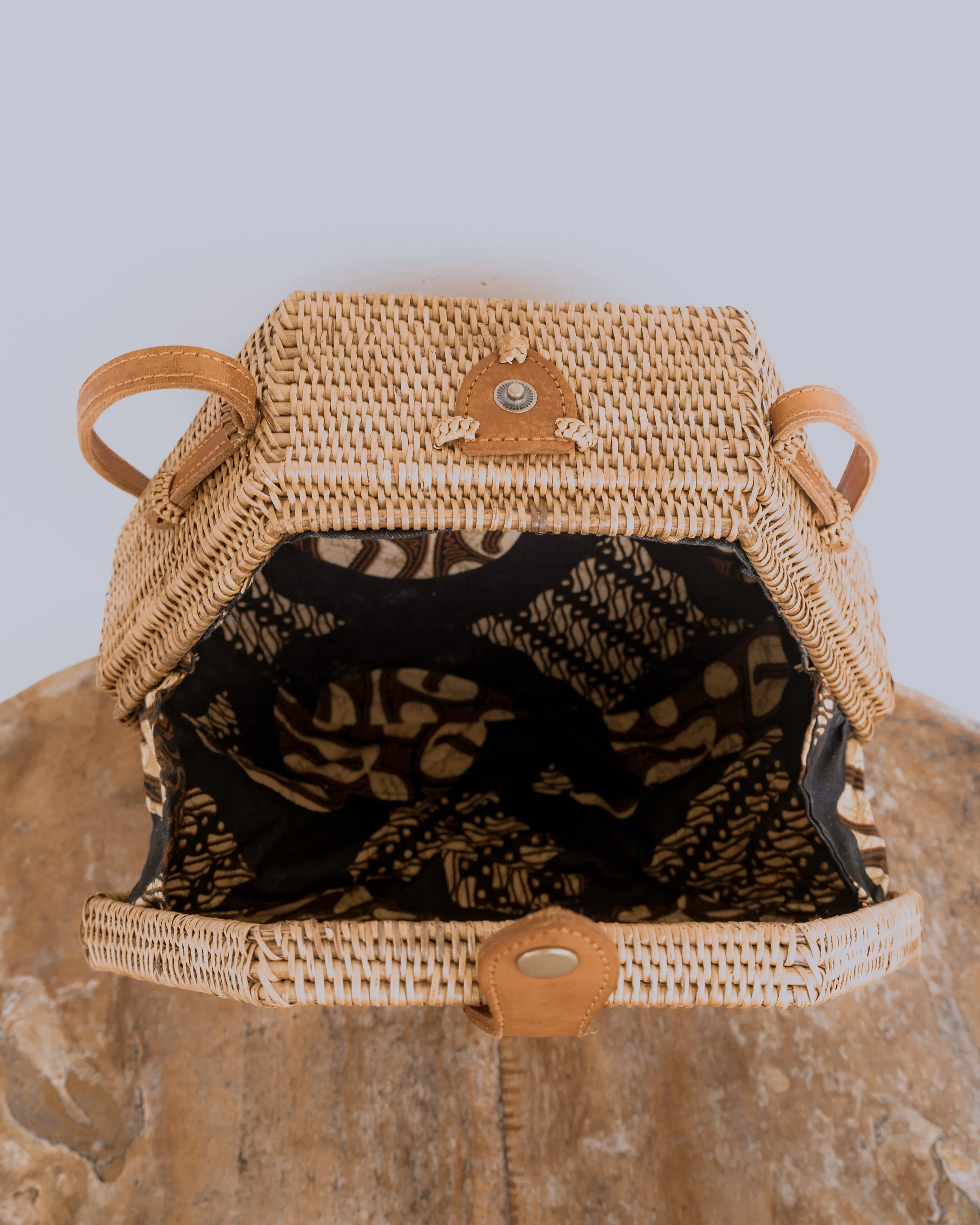 Vegan Hexagon Rattan Bag