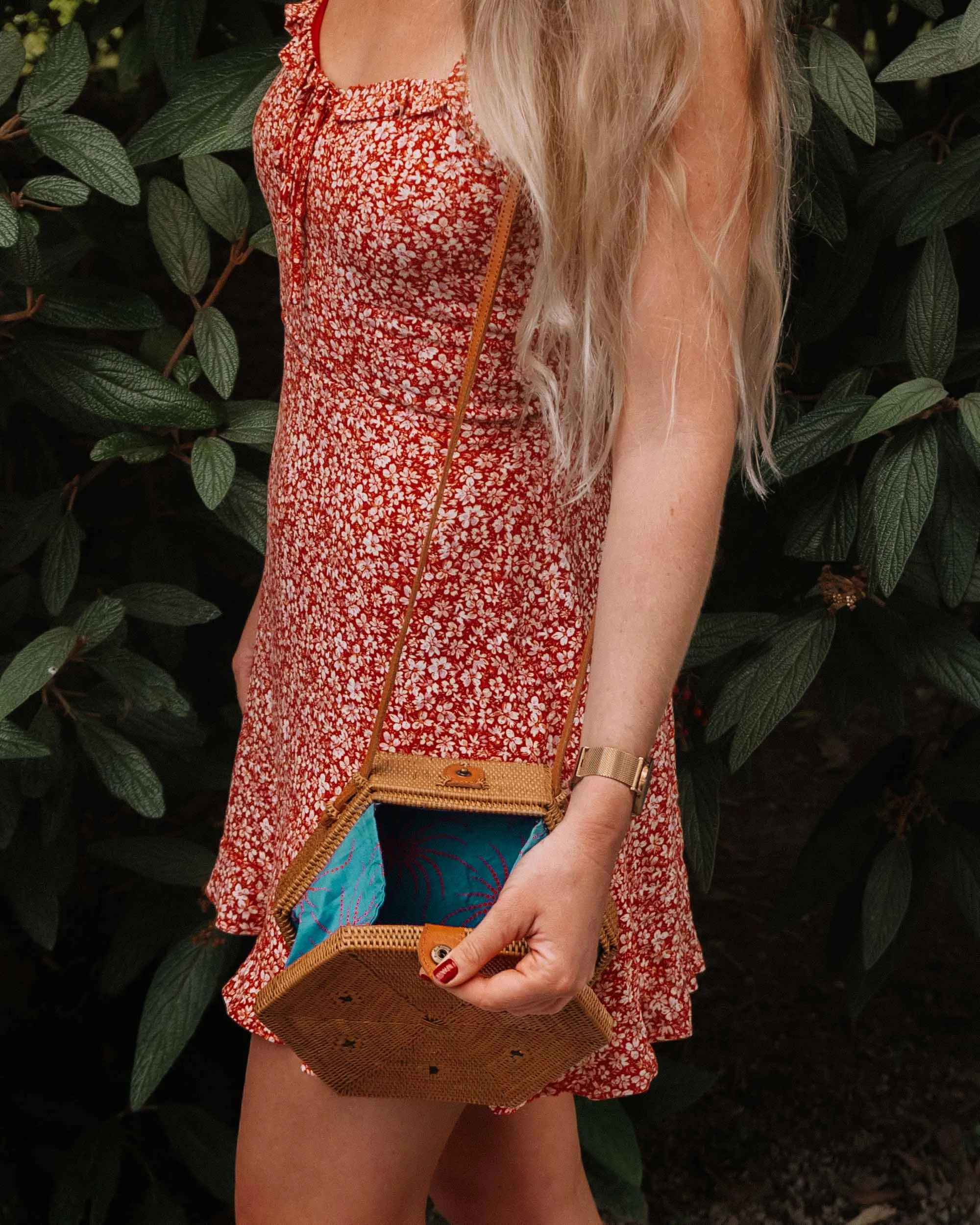 Vegan Hexagon Rattan Bag