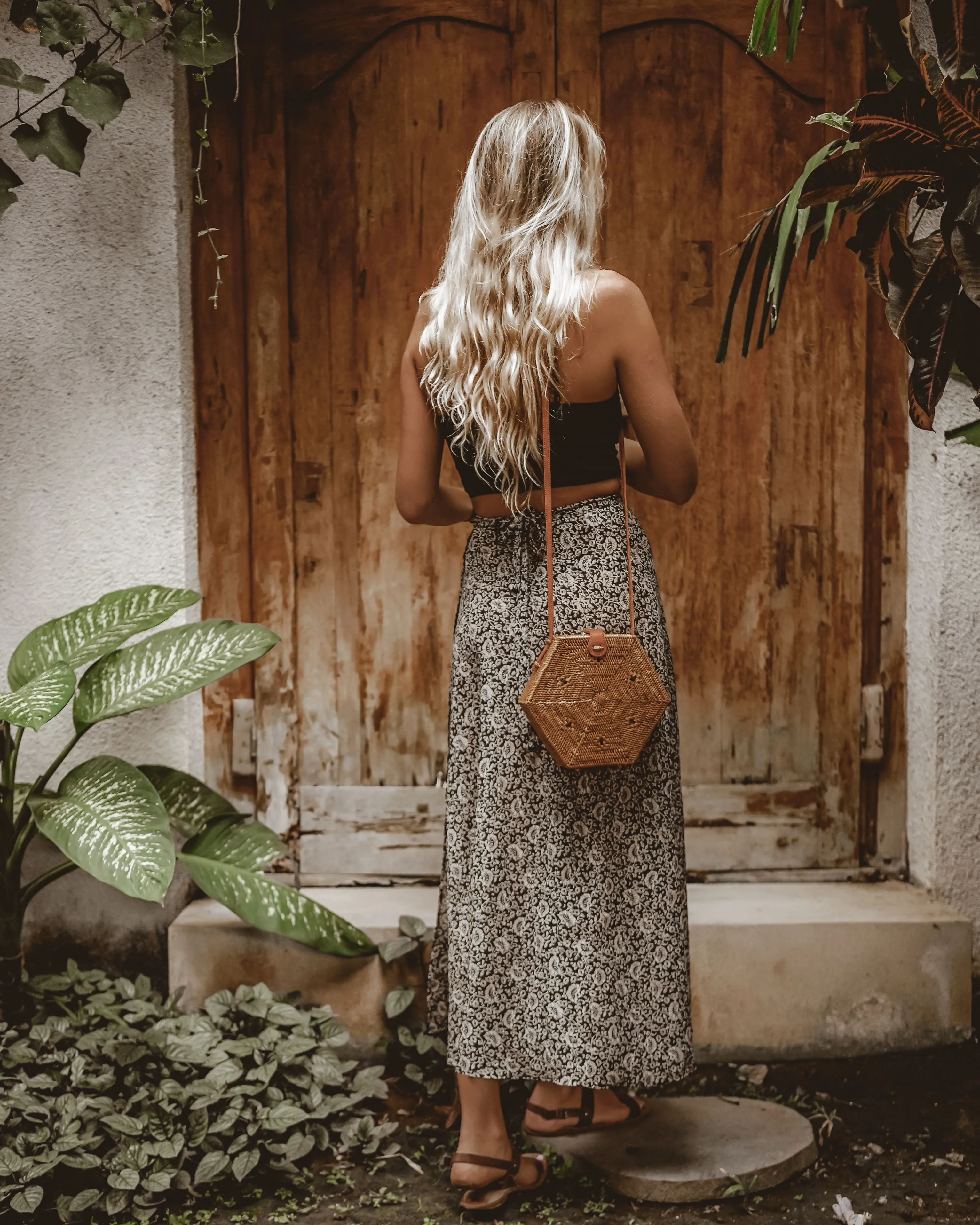 Vegan Hexagon Rattan Bag