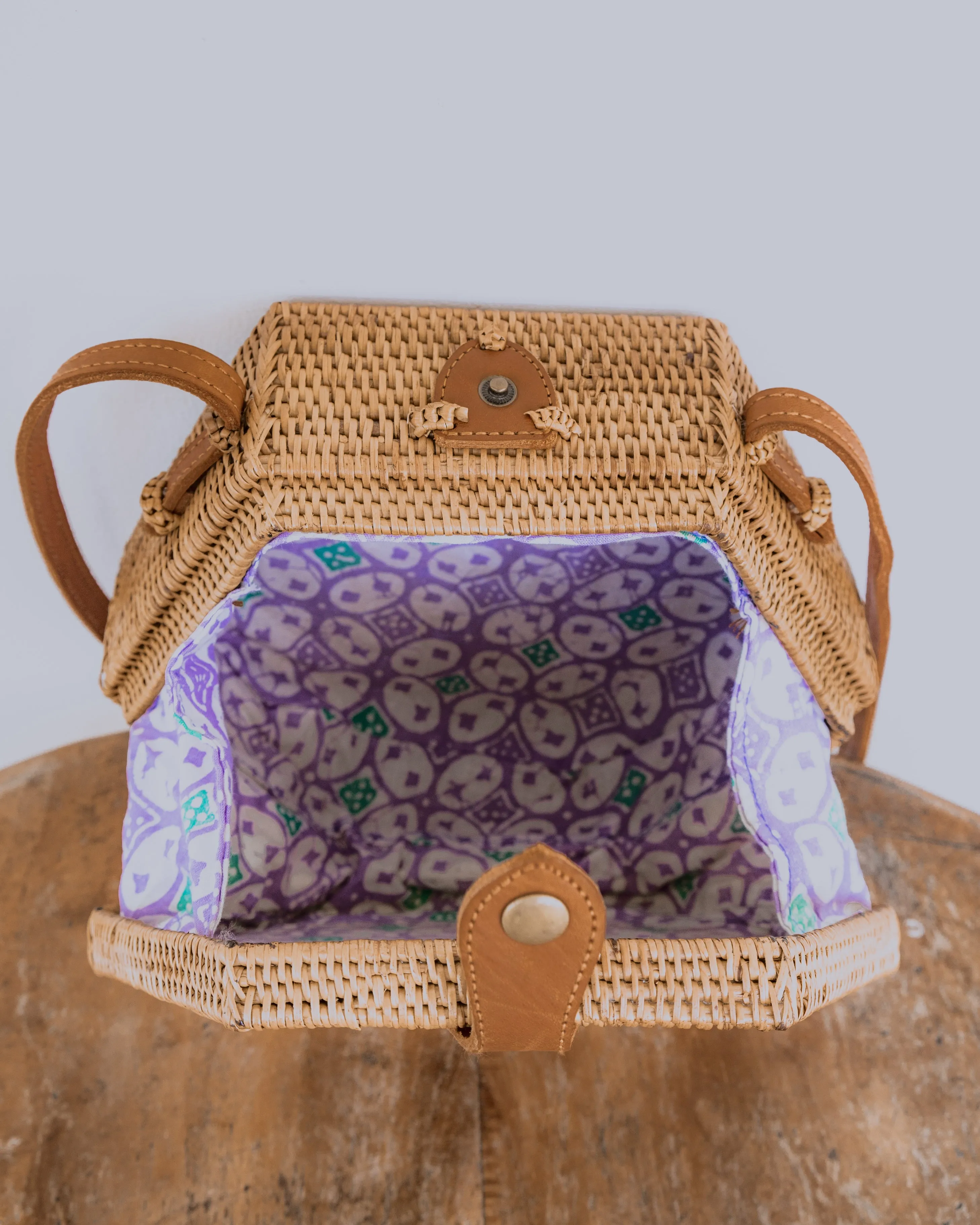 Vegan Hexagon Rattan Bag