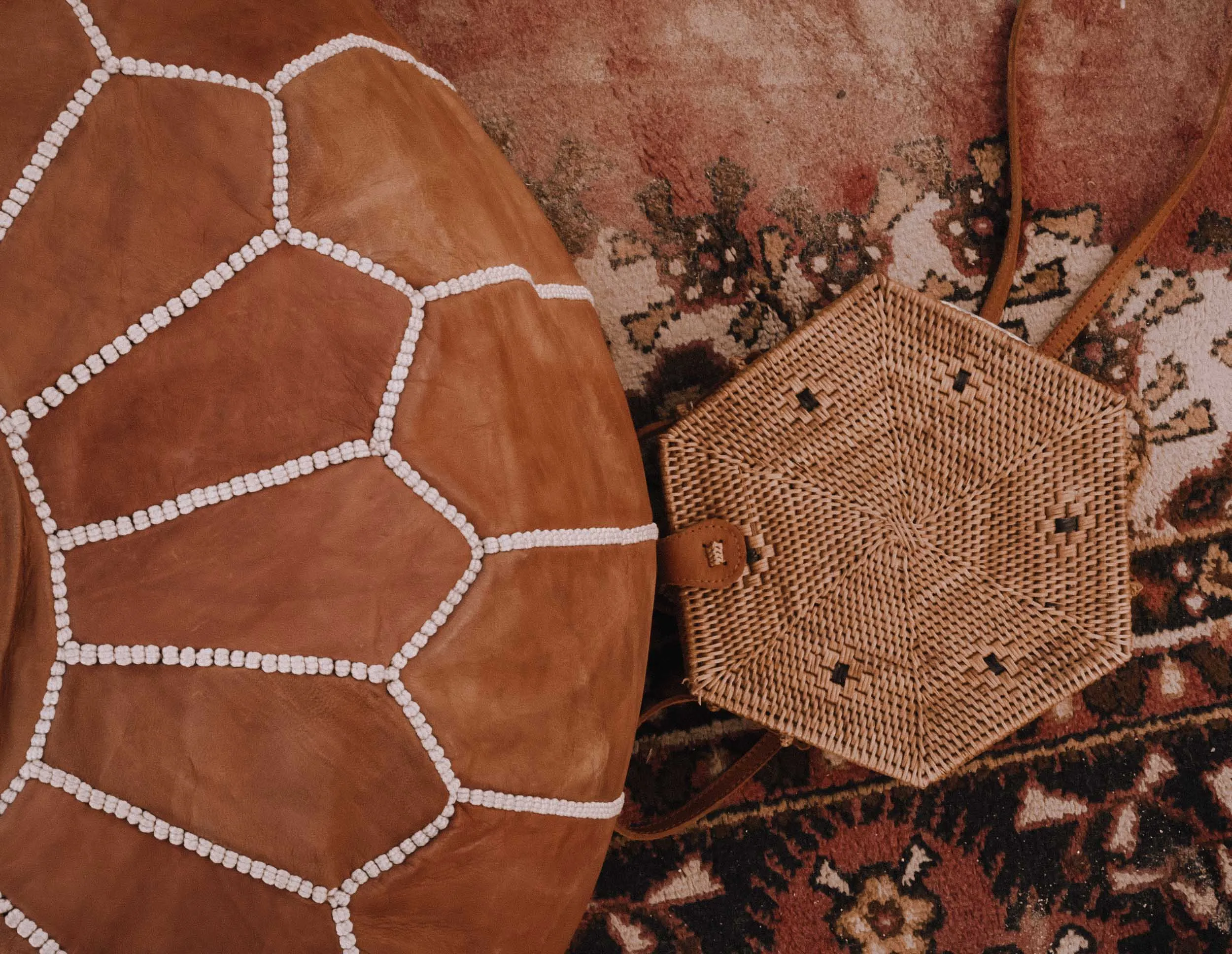 Vegan Hexagon Rattan Bag