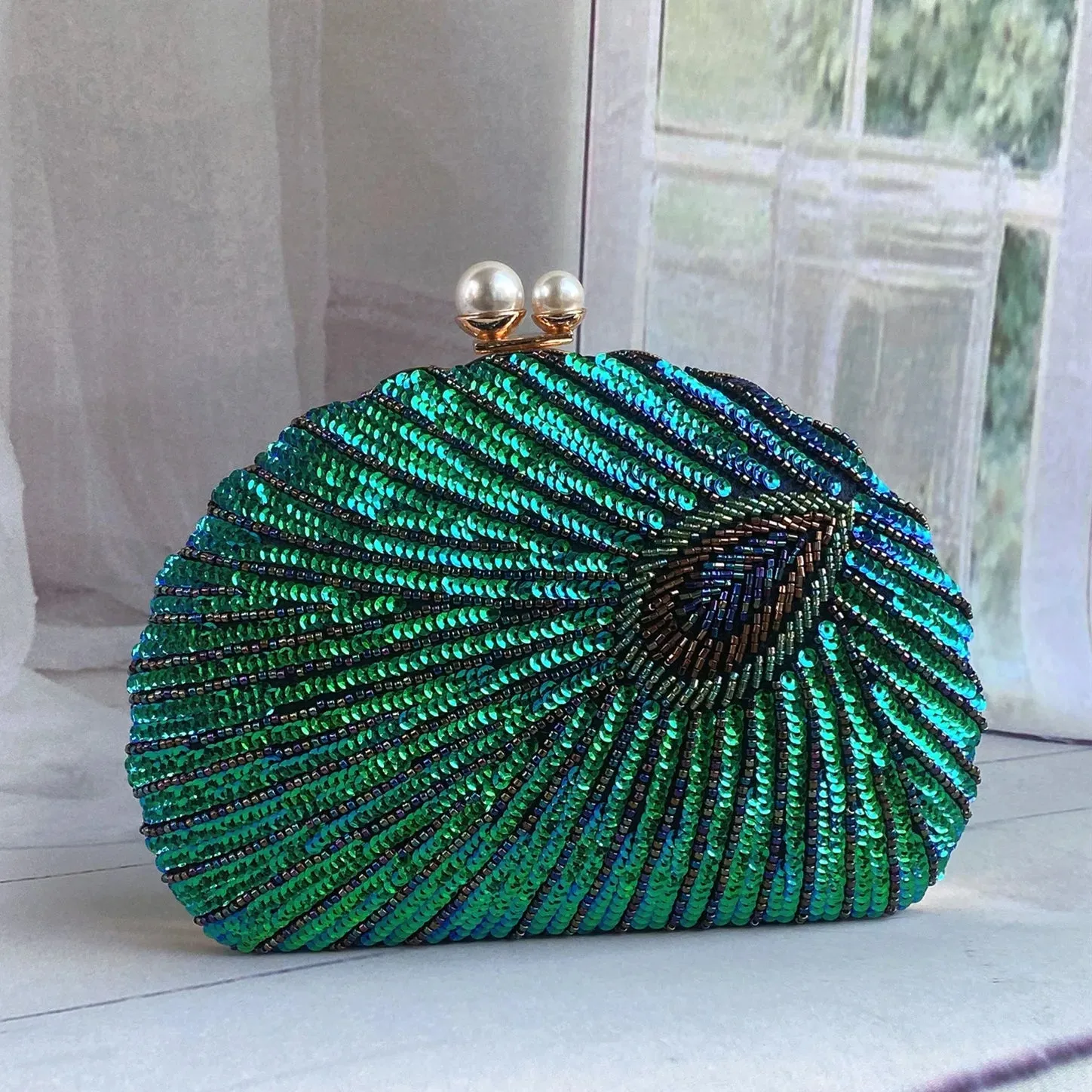 Vintage Beaded Embroidery Clutch
