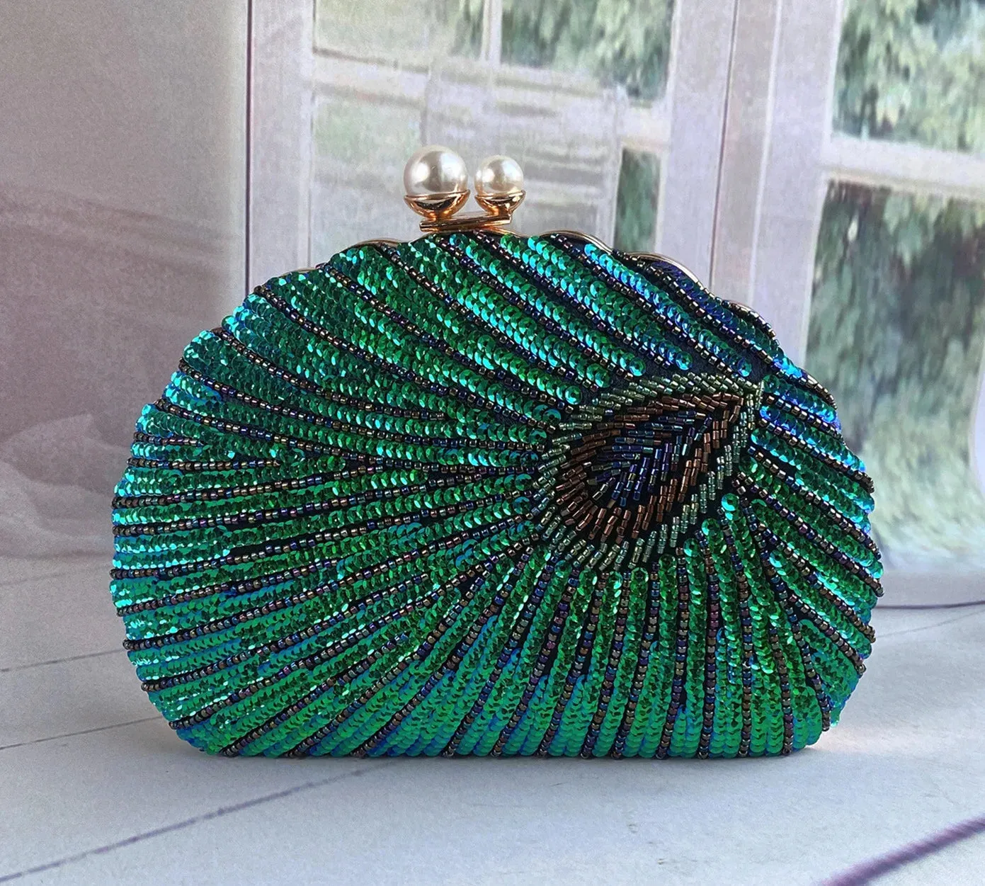 Vintage Beaded Embroidery Clutch