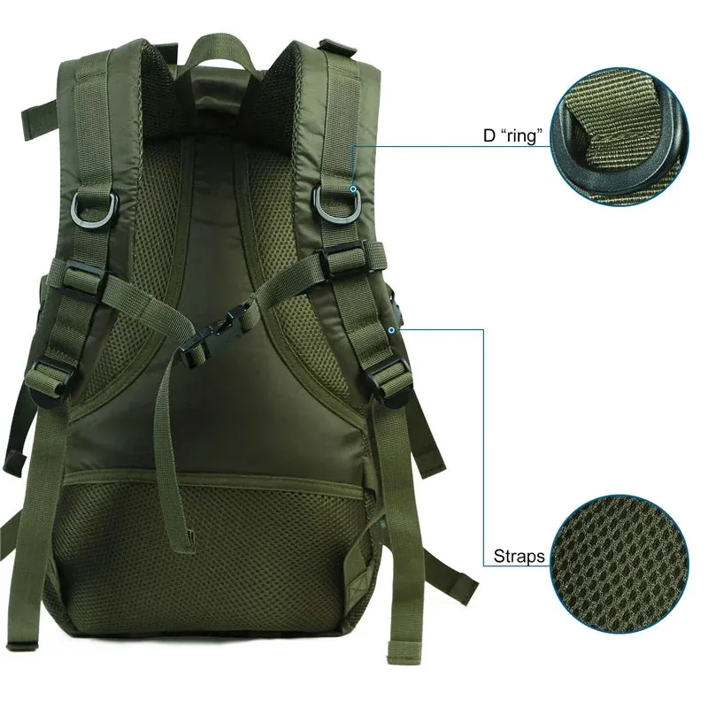Waterproof Travel Hiking Backpack, Lightweight Camping Daypack, 18.5 Inch