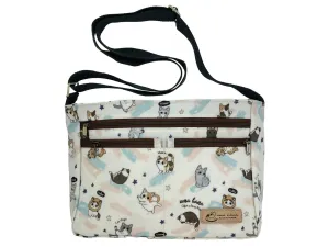 White Cat Yoga Five Zipper Crossbody